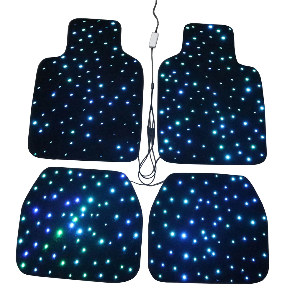 

Автомобильные коврики Twinkle Stars, водонепроницаемые оптоволоконные звездные светодиодные коврики с дистанционным управлением через приложение, RGB световой эффект