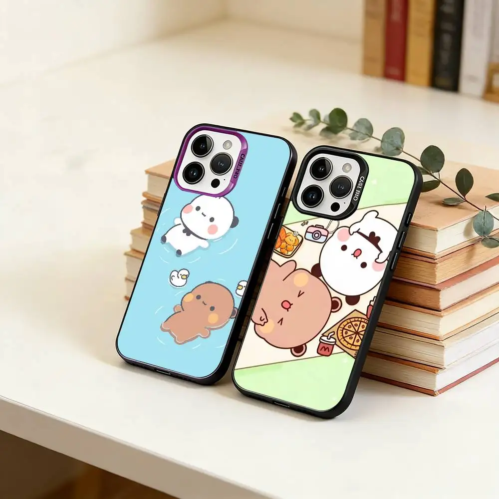 

Cute BuBu-DuDu Du Phone Case For iPhone 17,16,15,14,13,12,11 Plus,Pro Max,XS,Colorful Silver Black Cover