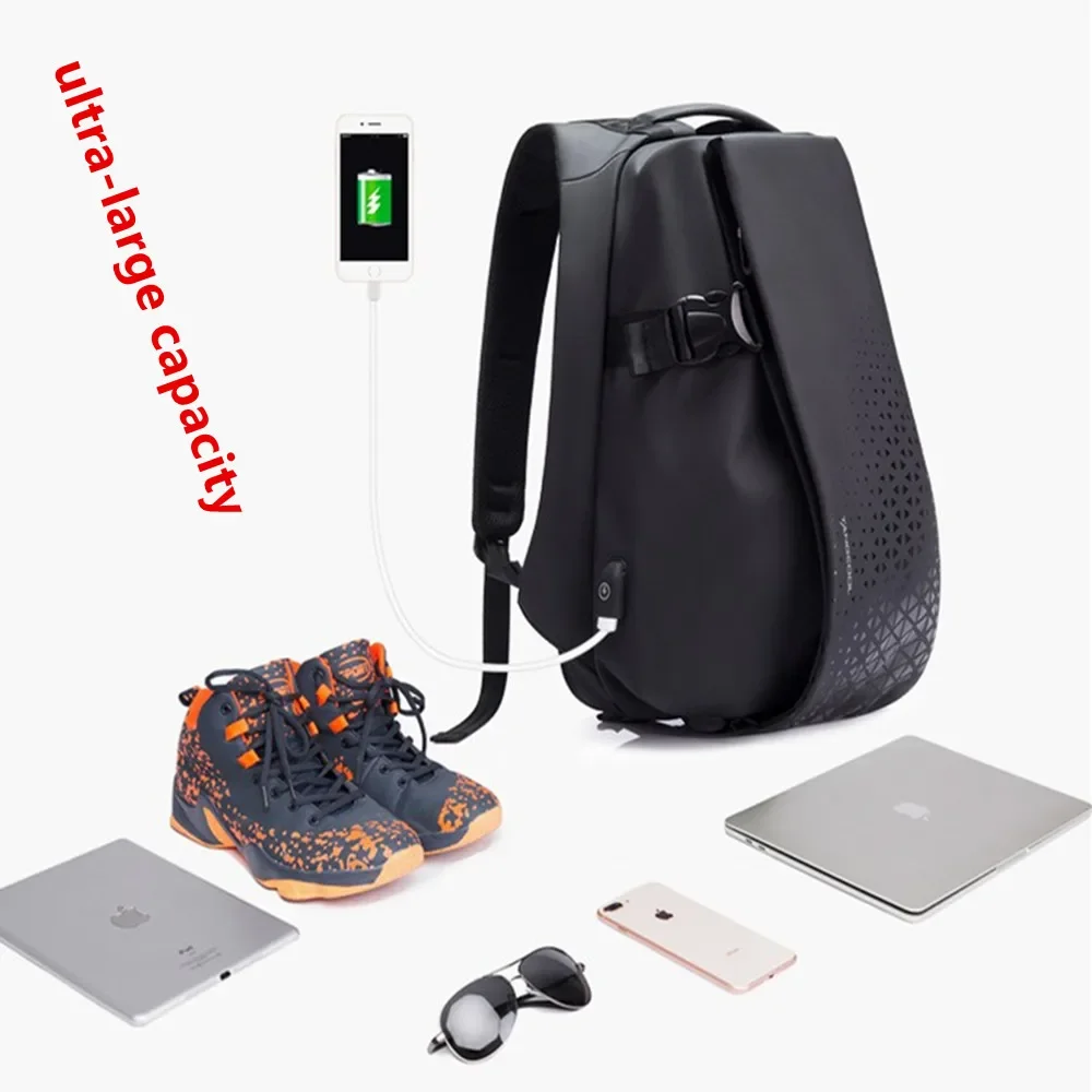 Mochila masculina de alta qualidade, 17 espaços, viagem de fim de semana, repelente de água, bolsa para laptop, computador de negócios, mochila escolar masculina