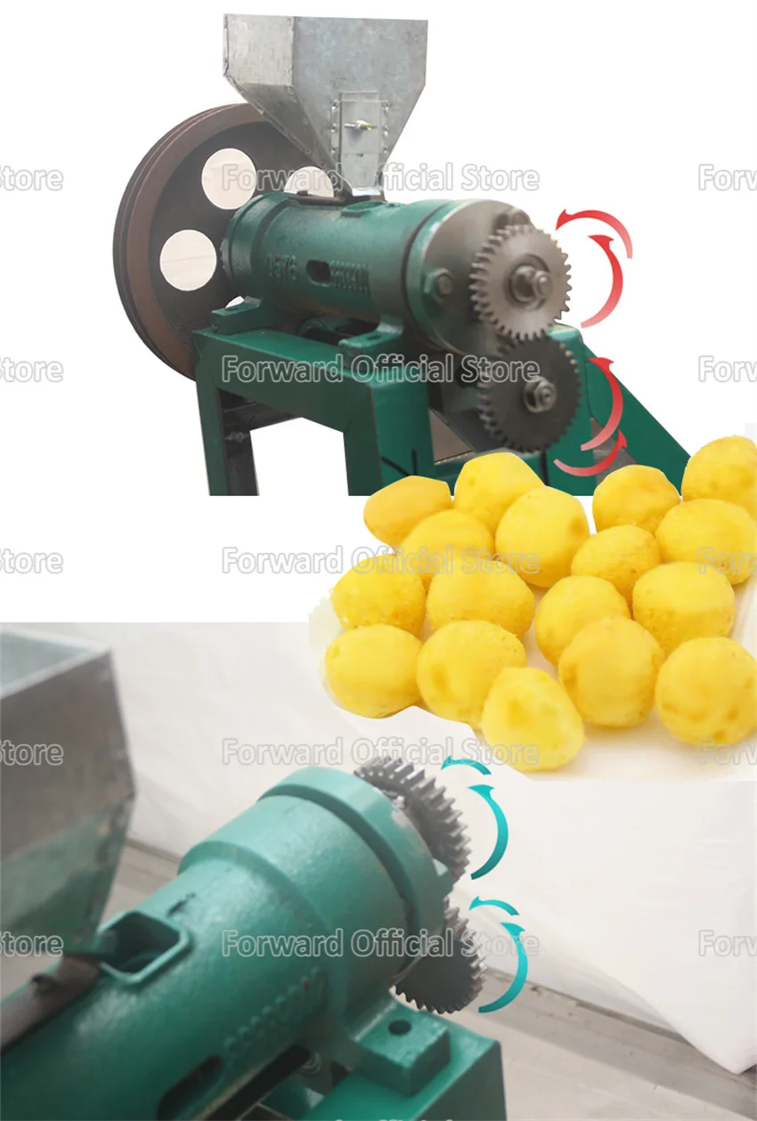 New Arrival Ball Shape Corn Snack Extruder Machine Rice Corn Cheese Ball Snack Puffed Machine Without Motor Frame