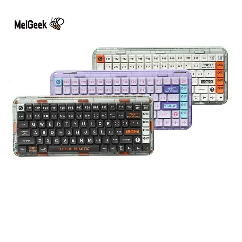 melgeek teclado mecanico bluetooth sem fio tri mode rgb backlit junta hotswap pc gamer personalizado homem presentes mojo84 01