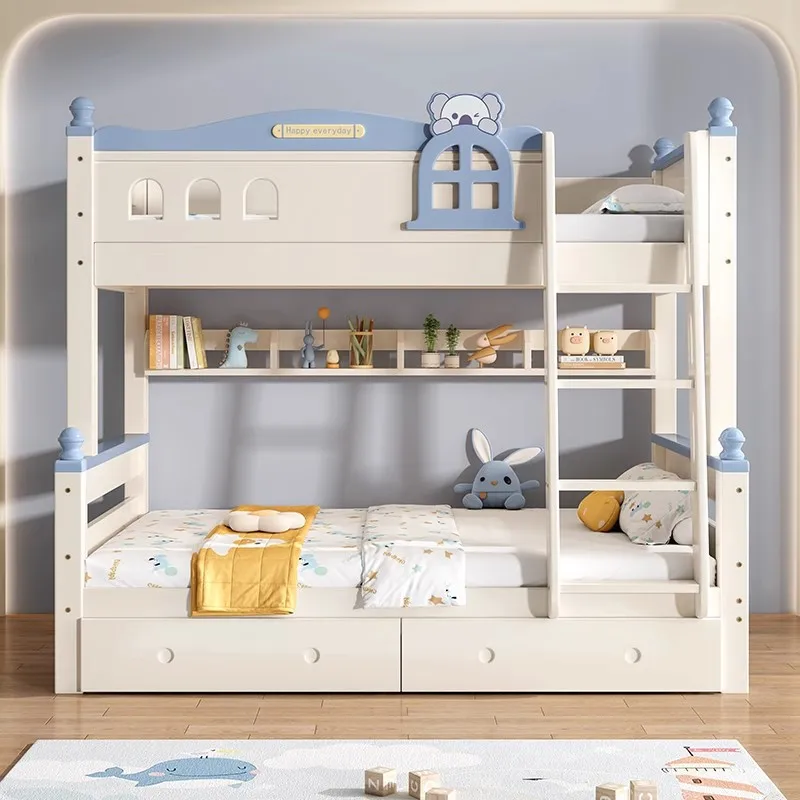 All solid wood bunk beds, sibling , S-shaped small apartment double mother-child , children's bunk