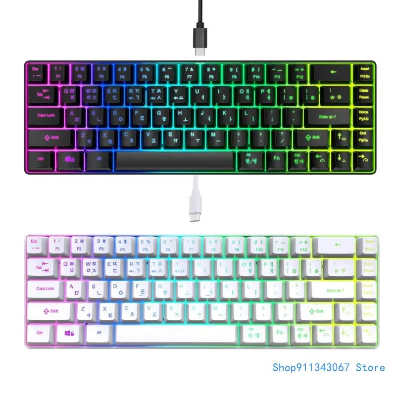 

Клавиатуры V200 на корейском языке с 68 клавишами и 20 RGB-подсветками идеально подходят для игр, маленькая клавиатура заменяет