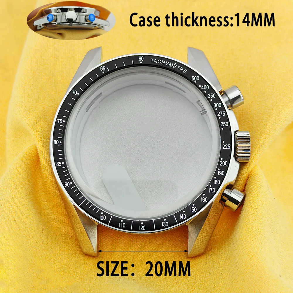 VK63 Gehäuse 39,7 mm passend für Speed Master VK63 Gehäuse Moon Watch Gehäuse Metallgehäuse Rückseite mit Mondmuster VK63 Chronograph Gehäuse VK64 Gehäuse – Detail 2