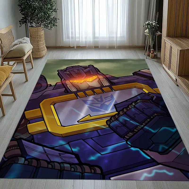 Retro Autobots Transformers Optimus Prime Area Rug,Soft Non-Slip Carpet Mat for Living Room Bedroom,Sofa Floor Rug,Home Decor