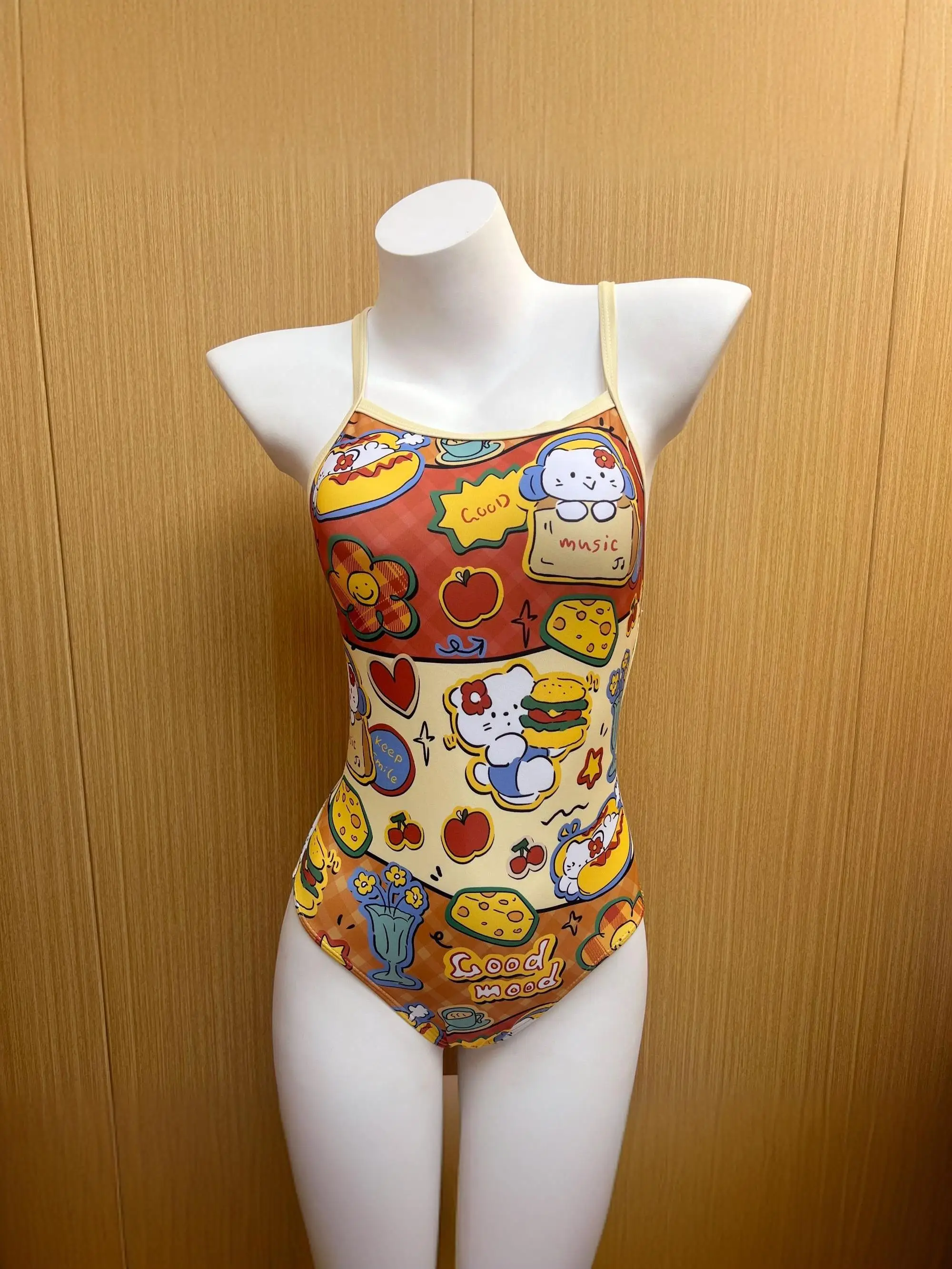 

Bal Cetitive Swimwear Women's One-Piece Swimsuit Cute e Design High Elastici No Sve Removable Breast Pad