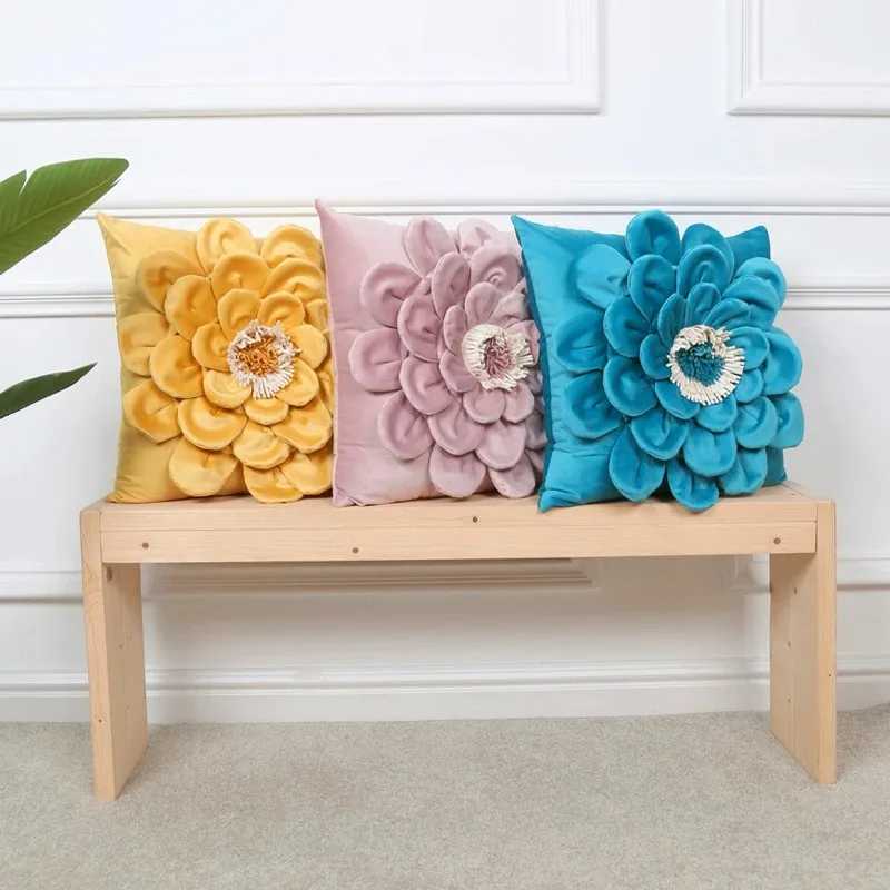 

1 pack 45x45 Handmade flower swan pillowcase, decorative flower pillowcase, hidden zipper, suitable for sofas, living rooms