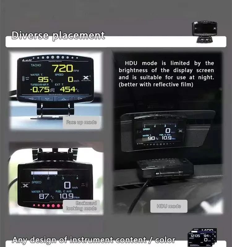 Lufi X1 OBD2 Digitales Messgerät Turbo-Boost Öldruck Wassertemperatur für Auto Luftdrehzahl Kraftstoffgeschwindigkeit EXT Ölmesser OBD HUD-Anzeige – Detail 13
