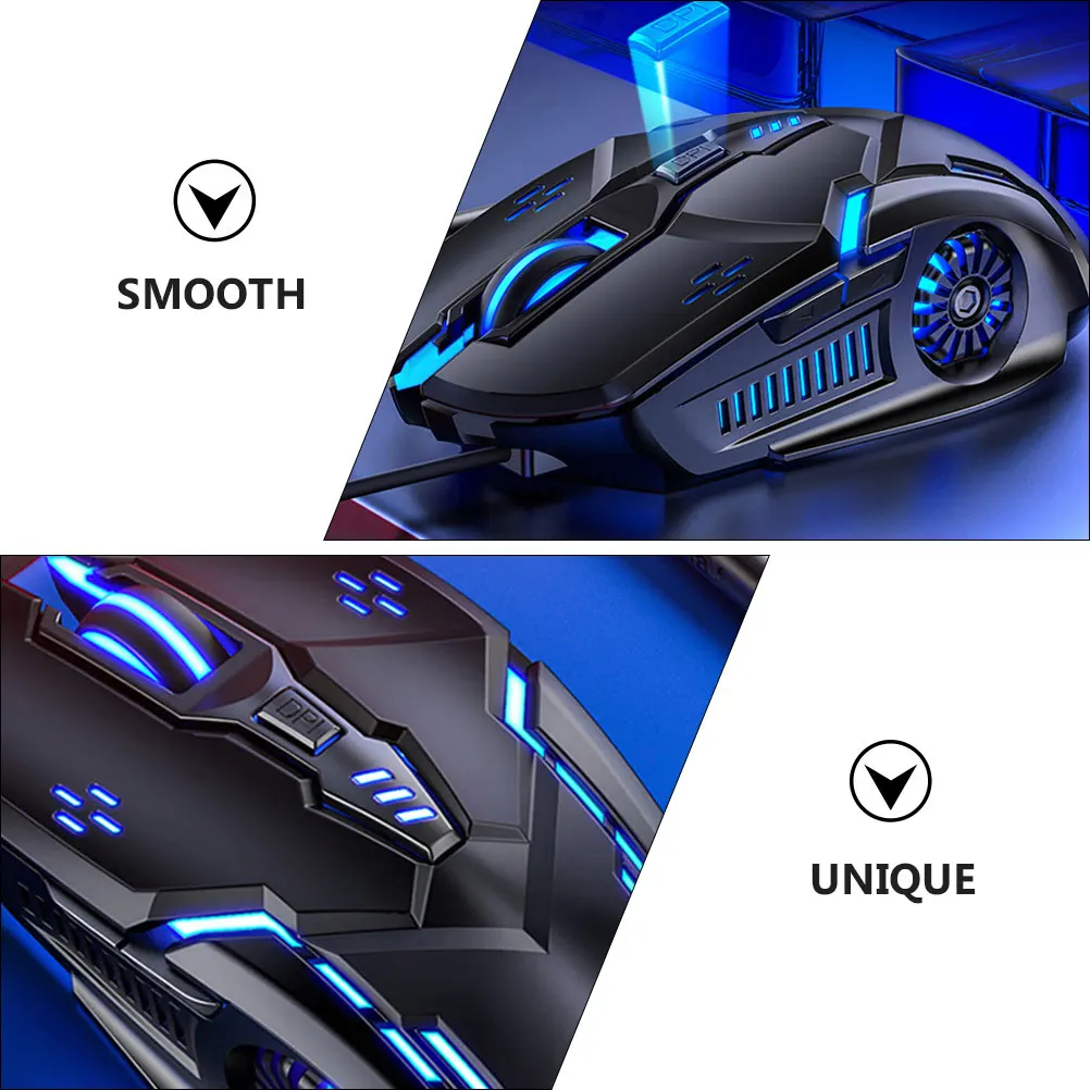 

Silent Gaming Wired Mute Creative Gaming Mouse 6D Keys Lights 4 DPI Levels USB ABS Material Computer Accessories