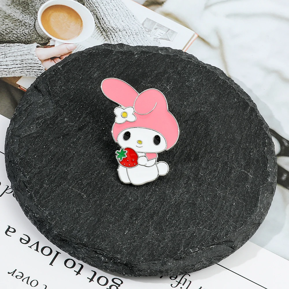 Kawaii Brosche meine Melodie Sanrio Broschen unten meine Melo niedlichen Abzeichen Kinder Pin girly Herz Geschenk