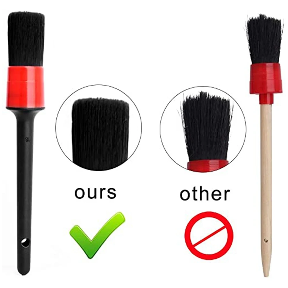 9PCS Cleaning Detailing Leather Air Vents Care Clean Tools Brush Set Dirt/Dust Clean Brush FOR Car Motorcycle Interior Exterior