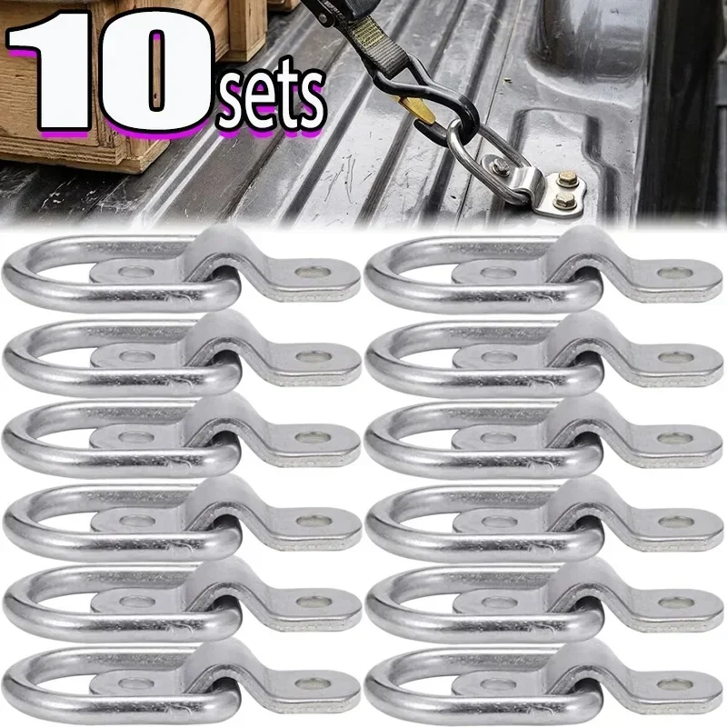 Cargo Tie Down D Ring Anchors Trailer Hook Heavy Surface Mount Tie Down Ring for Truck Utility Trailer Pickup Enclosed Safety
