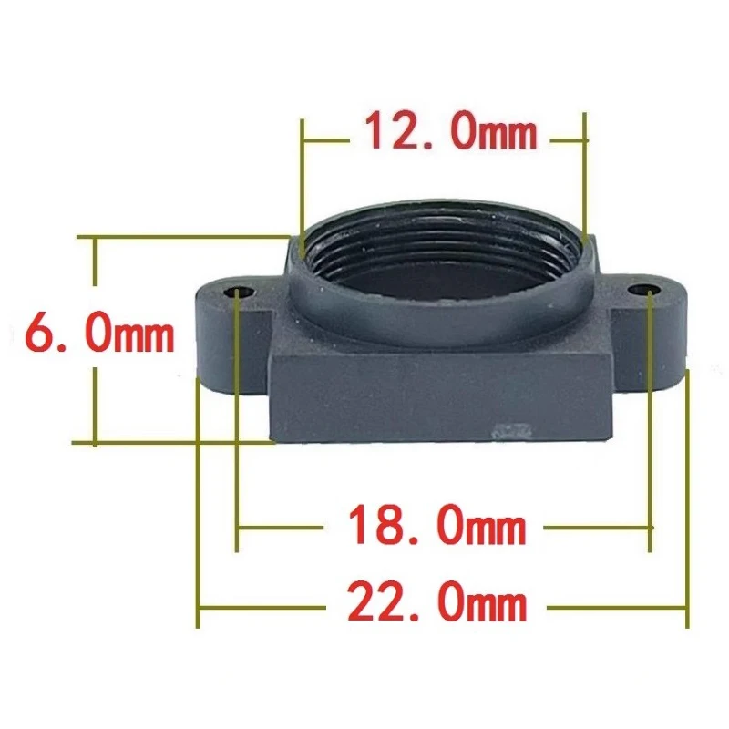 PCB Board Módulo Mount Connector, Base de Lente M12, 18 milímetros Montagem Hole Espaçamento, Titular de Lente de plástico elevado, 6mm, 8.5mm, 12mm, DIY