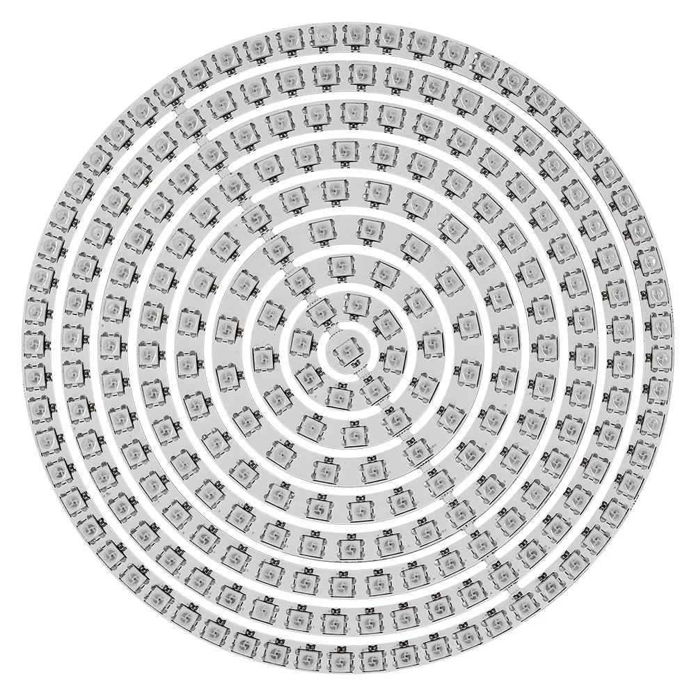 WS2812B LED-Pixelring 8/12/16/24/32/40/48/60/241 LEDs individuell adressierbar WS2812 Integrierter IC Smart DC5V Schwarz/Weiß PCB