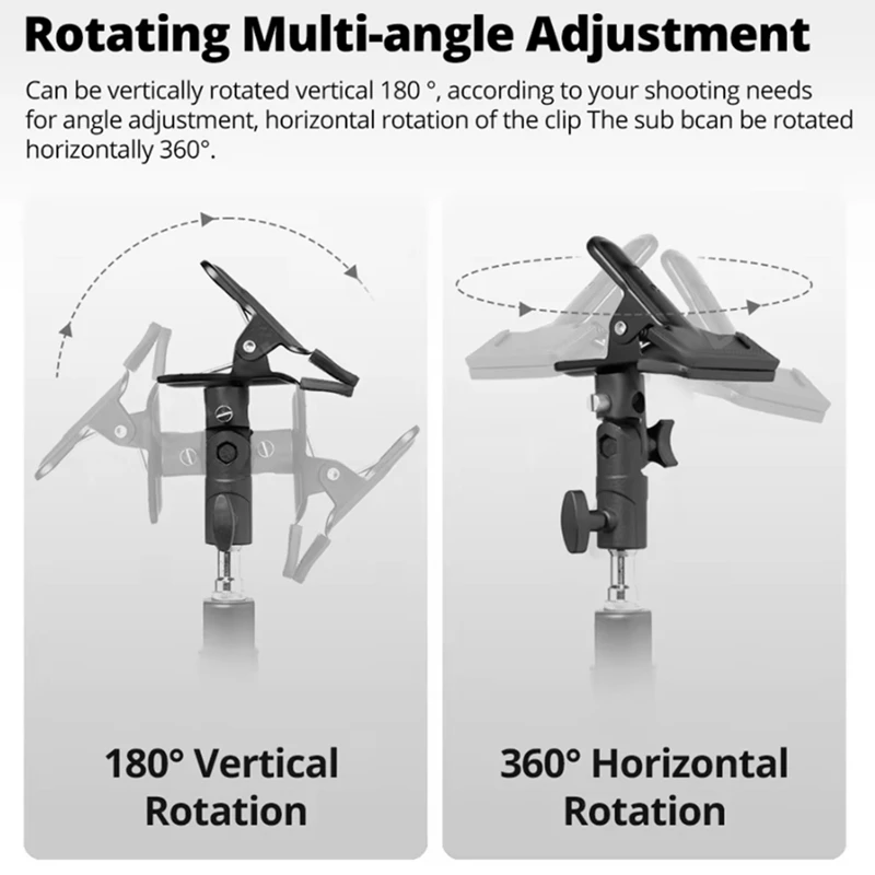 Зажим для держателя отражателя Зажим E-типа Винт Поворотный адаптер Подставка для освещения Зажим для отражателя для фотостудии-A32R