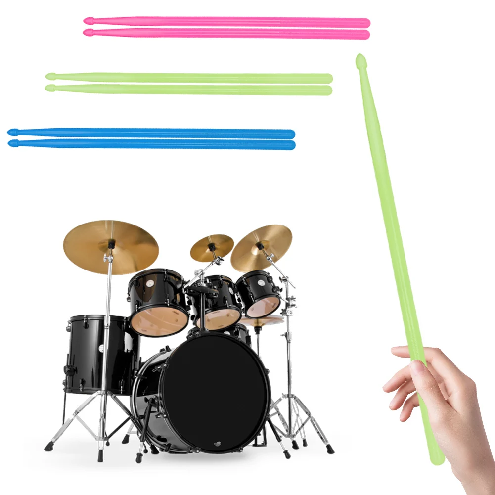 5A Luminous Drum Stick Glow In The Dark Light Up Drum Sticks Reusable Jazz Drum Stick for Stage Performance Tool
