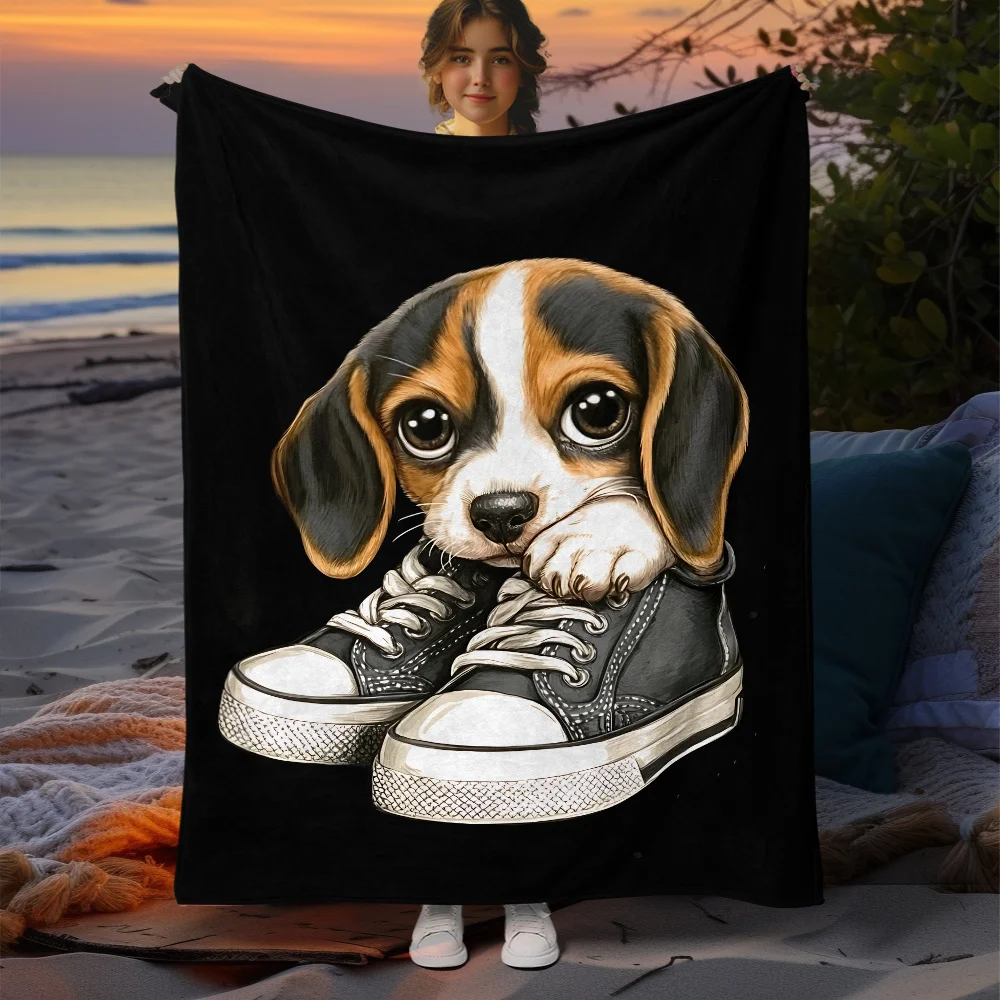 Adorable Canine, Distinctive And Stylish Throws, Lightweight Flannel Home Goods, Bedding Throws, Ideal for Sofa Beds, Travel Cam