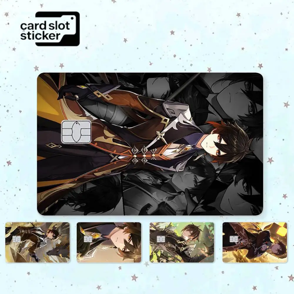 Artistic Game Genshin Impact ZhongLi  Credit Card HD Stickers Game Card Decal Small Chip Waterproof Sticker Gift