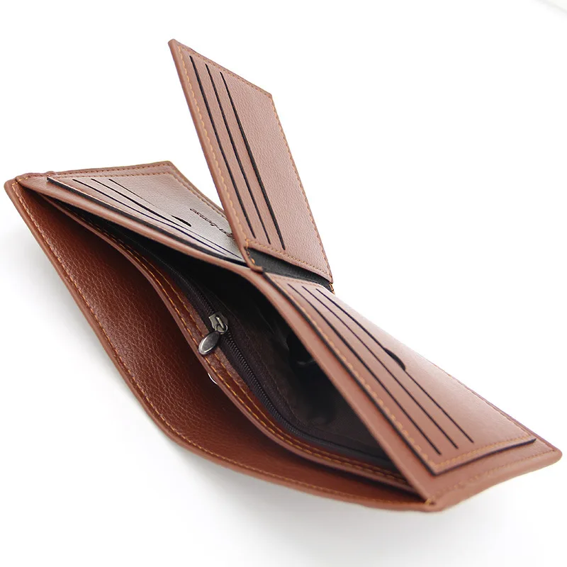 New Men Wallets Short Card Holder High Quality PU Male Purses Zipper Coin Pocket Triangle Stone Pattern Designer Men's Wallet