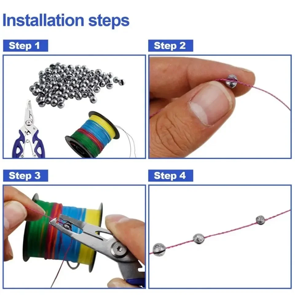 205 Pieces Fishing Weight Lead Drop 5 Sizes Round Fishing Line Lead Drop Removable Egg Lead Sorting Fishing Sinker Set