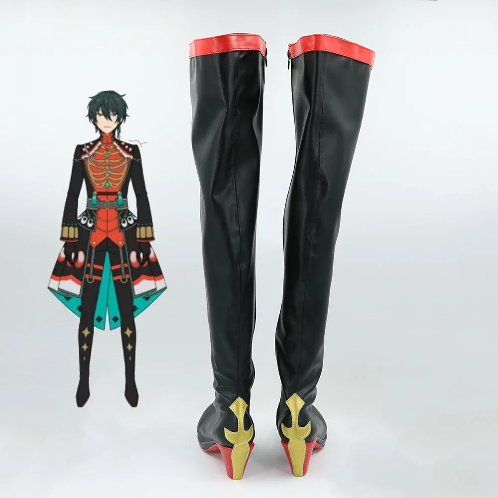 Kagehira Mika 코스프레 신발 게임 앙상블 별 코스프레 소품 할로윈 카니발 부츠 PU 가죽 신발 맞춤 제작