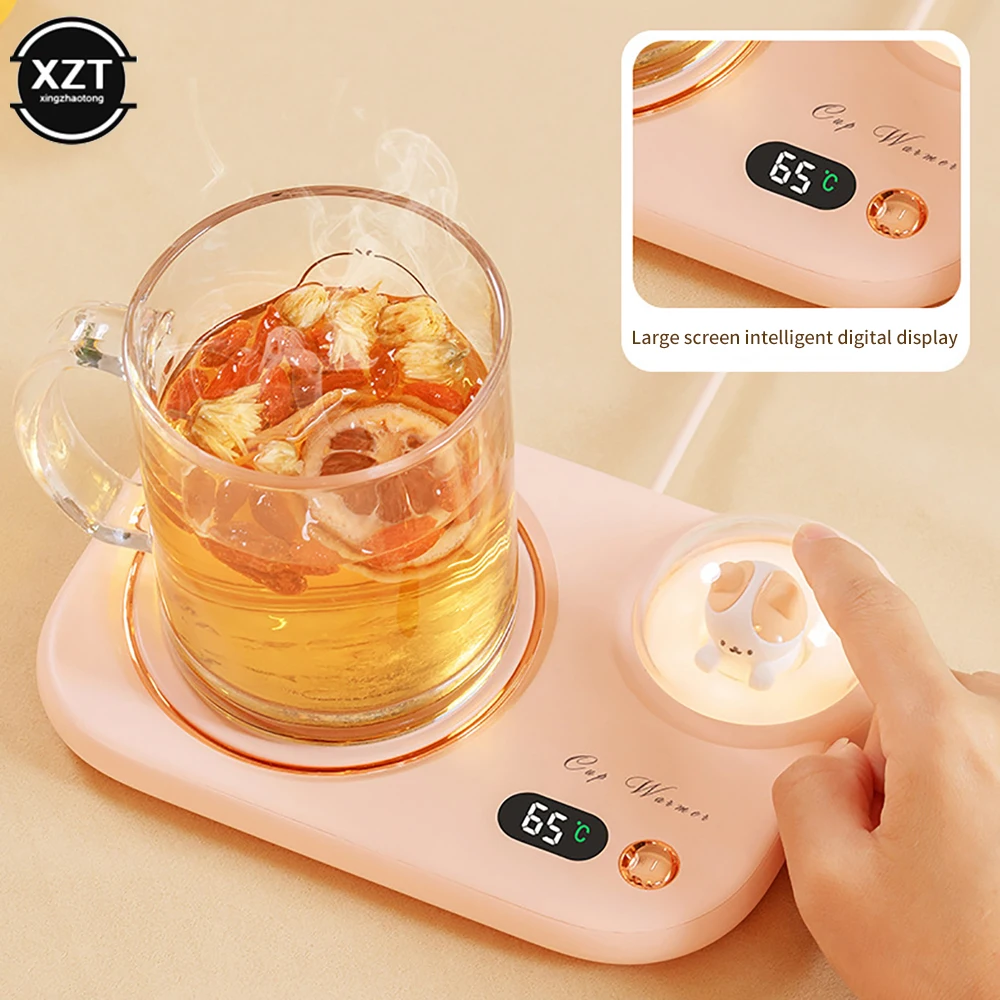 Cute Cats Cup Warmer Coffee Mug Milk Tea Water Cup Intelligent Heating Coaster Pad Temperature Coaster