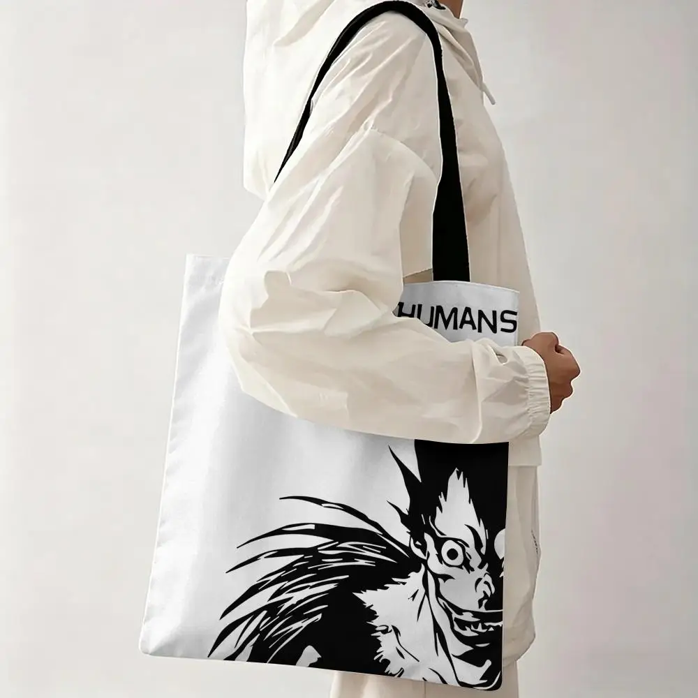 Anime D-Death N-Note Storage Bags Large Eco Friendly Capacity Canvas Shopping Bag Shoulder Handbag Daily Use view 4