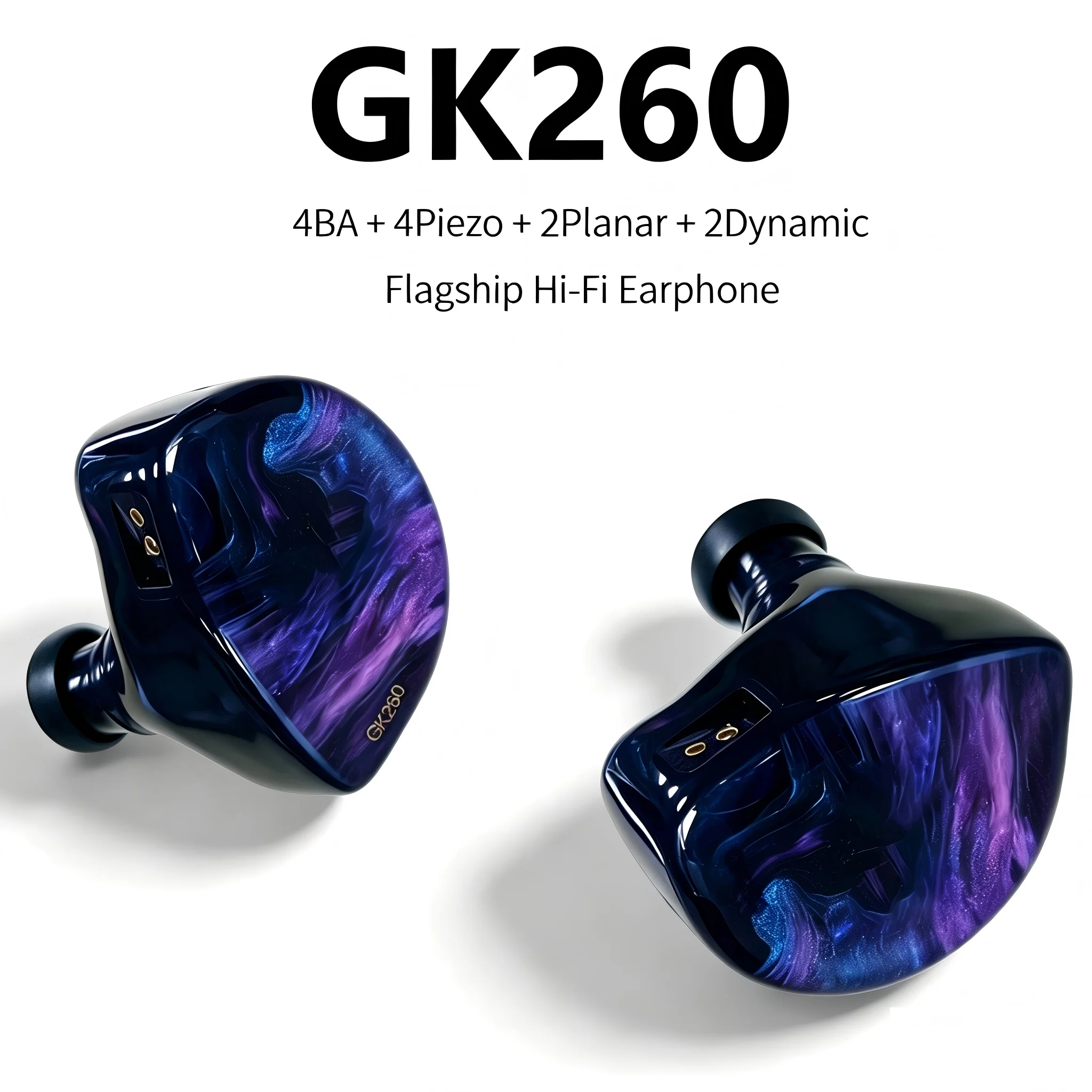 GEEK WOLD GK260 4 BA+4 Piezo+2 Planar+2 Dynamic IEMs Flagship Hi-Fi 12 Driver Monitor In-Ear Headphone Wired Earphone