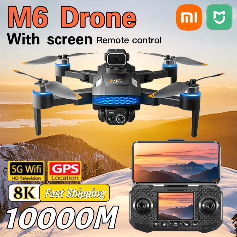 

Xiaomi M6 Дрон 8K Профессиональная воздушная HD камера 5G WIFI Интеллектуальное предотвращение препятствий с экраном Дистанционное управление Дрон Игрушки