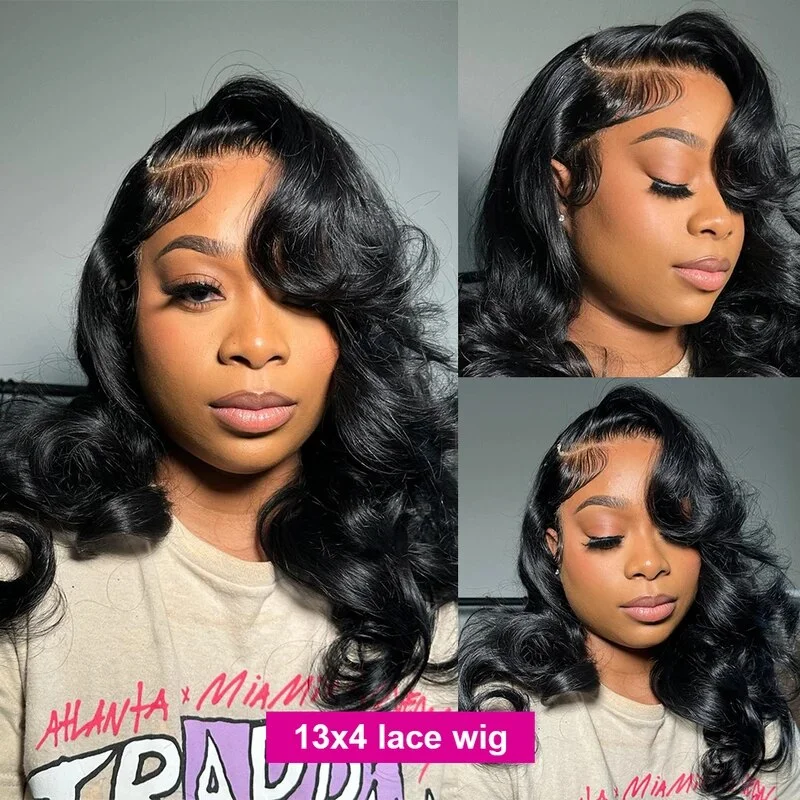 Body Wave 13x4 13x6 Wig transparan renda Frontal 5x5 Wig penutupan tanpa lem 100% rambut manusia air bergelombang pendek Bob 220% untuk wanita