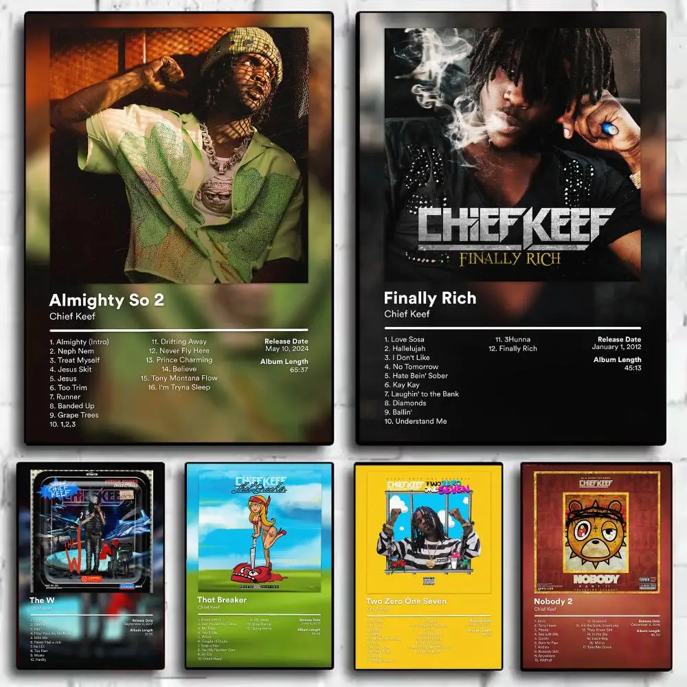 Rapper Music Album C-Chief K-Keef Poster Decorative Wall Art Sticker Mural Print for Bedroom Living Room Hallway Home Decor Gift