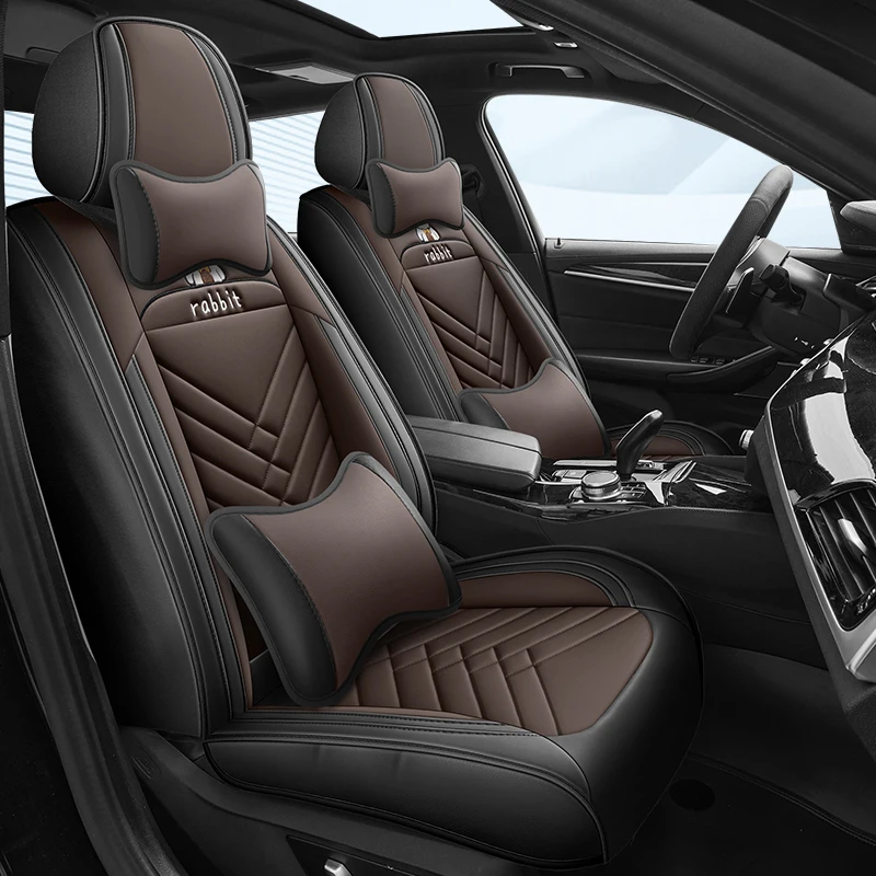 Front Single Seat, Luxurious Nappa Leather Full-Cover Car Seat Cover, Universal Fit, Delicate Texture, Not Easy to Wrinkle or Deform, Comfortable, Breathable, and Wear-Resistant, Suitable for All Seasons, Ergonomic Design, Three-Dimensional Side Support, Paired with Luxurious and Comfortable Headrest and Lumbar Support, Enhances Driving Experience, Available in Five Colors, Suitable for Sedans, Suvs, Pickup Trucks and Other Various Models