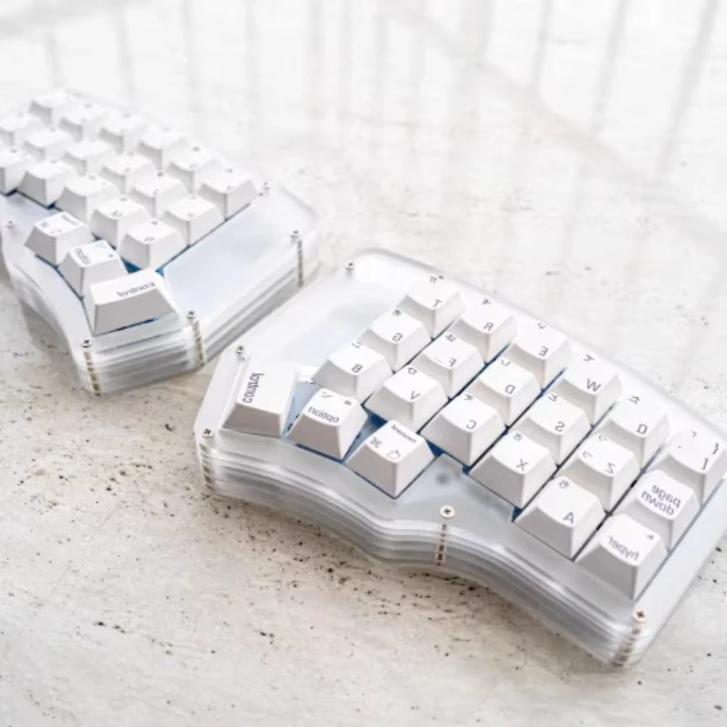 if-corne Keyboard Kit 2.4G Wireless single mode frosted acrylic custom Hot Swap 40% Programmer Keyboard without keycaps switch