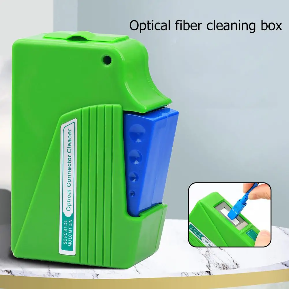 Pigtail Fiber Optical Connector Optical Fiber End Face Cleaning Box Fiber Wiping Tool for SC FC ST MU LC MPO MT MTRJ