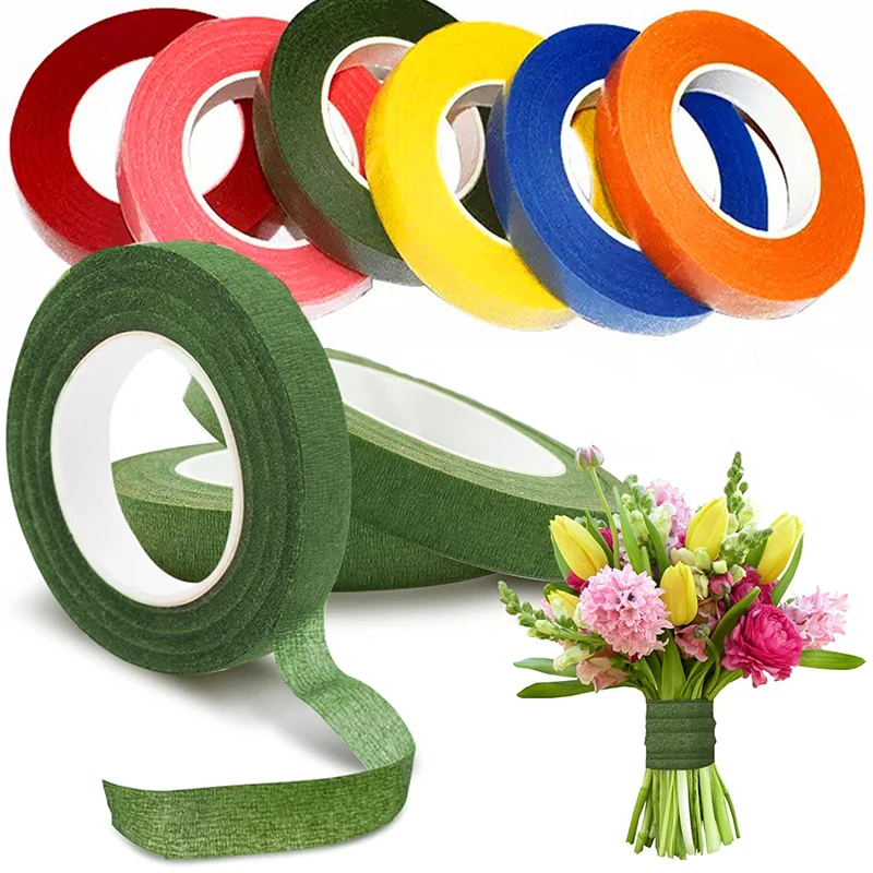 

30 Yard Floriculture Tape Self-adhesive Bouquet Floral Stem Paper Tapes Stamen Wrapping Florist Tapes DIY Decor Flower Wedding