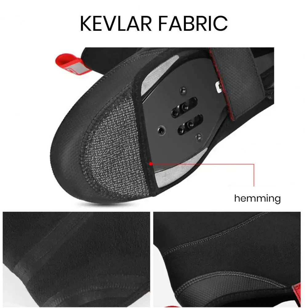 Windproof Cycling Shoe Covers Waterproof Cycling Shoe Covers with Plush Lining Anti-skid Design for Road Mountain Biking