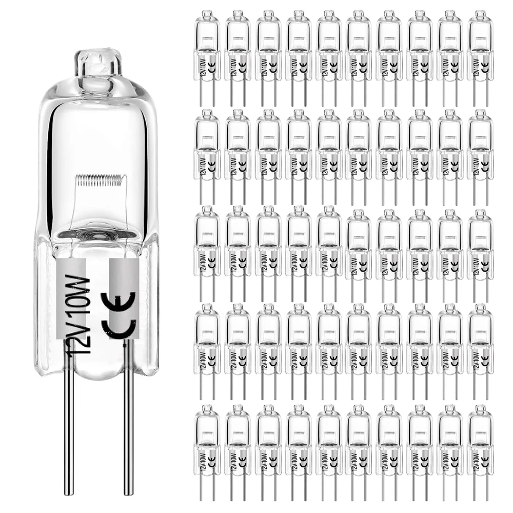 50 Stück 12V G4 Glühbirne 10W 20W 35W 50W Bi-Pin JCR Mikroskoplampe AC 12V für Unterbauleuchte, Kronleuchter, Schienenleuchte – Detail 2