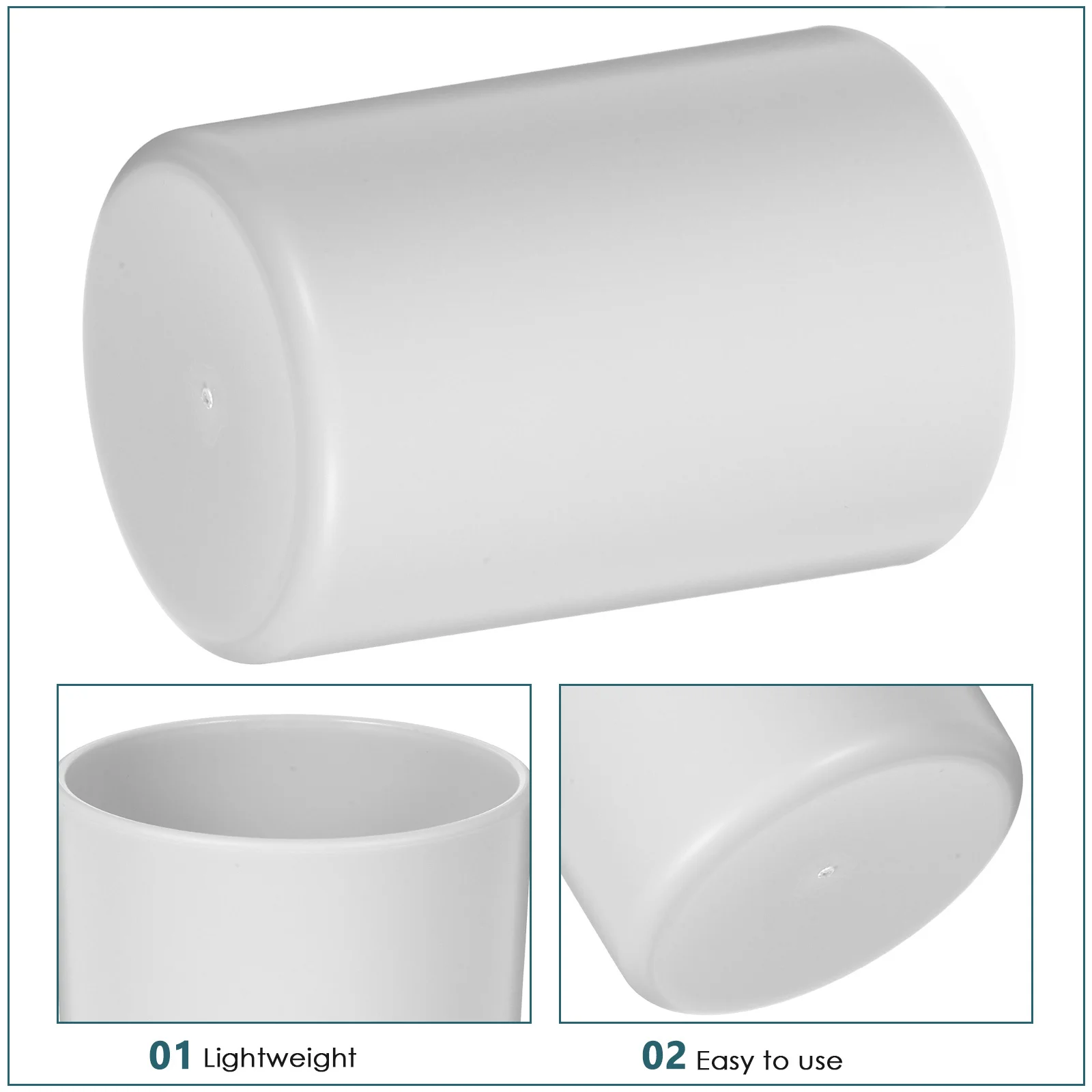 

2Pcs Tooth Brush Cups Reusable Sturdy Smooth Finish Non Deformable Bathroom Mug for Daily Use Travel Camping Utility