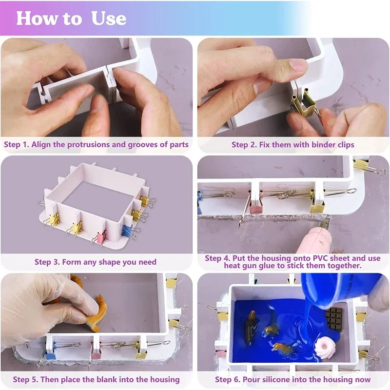 Adjustable Demoulding Blocks Mold Housing Set for Silicone Molds Making, Mold for Mold Making Silicone Rubber