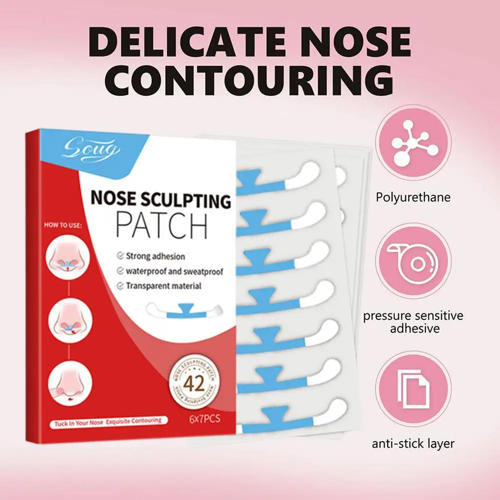 SOUG 鼻翼縮小ステッカー コスプレ専用 鼻縮小ツール 羽根状 鼻を細くする 鼻小片 見えない鼻ストリップ 薄い美鼻