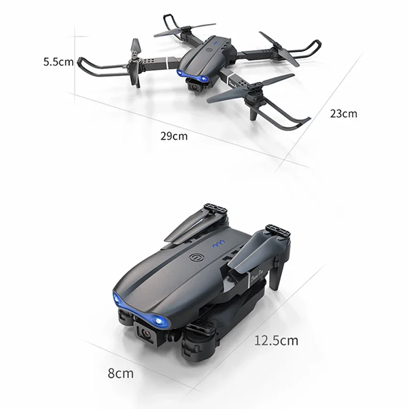 미니 E99Pro 접이식 RC 헬리콥터 5G WiFi FPV 4K 듀얼 HD 카메라 드론 (고도 유지, 광각, 전문 항공 사진 촬영 기능 탑재)
