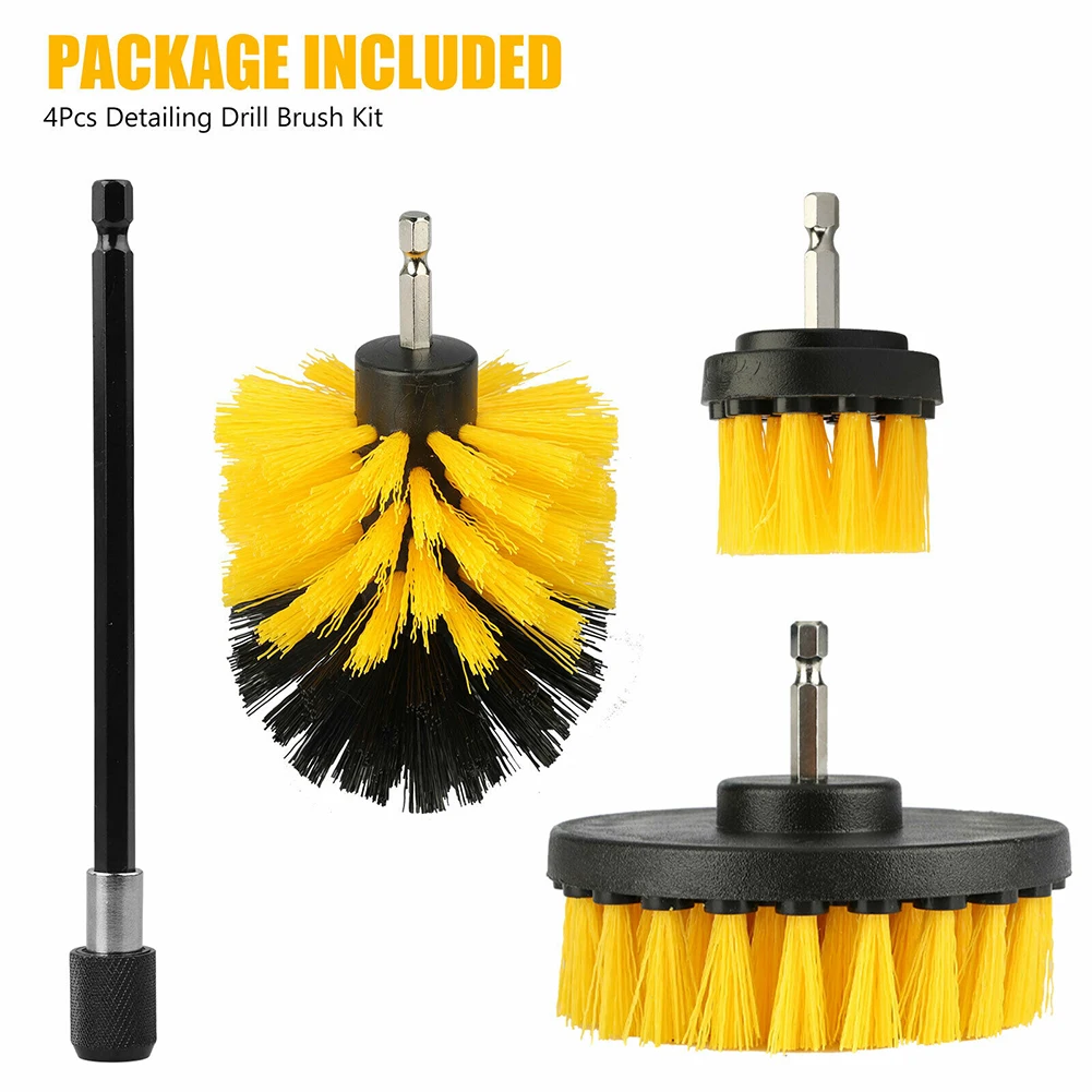 26pcs Detailing Brush Set Car Cleaning Brushes Power Scrubber Drill Brush For Car Leather Air Vents Rim Dirt Dust Clean Tools