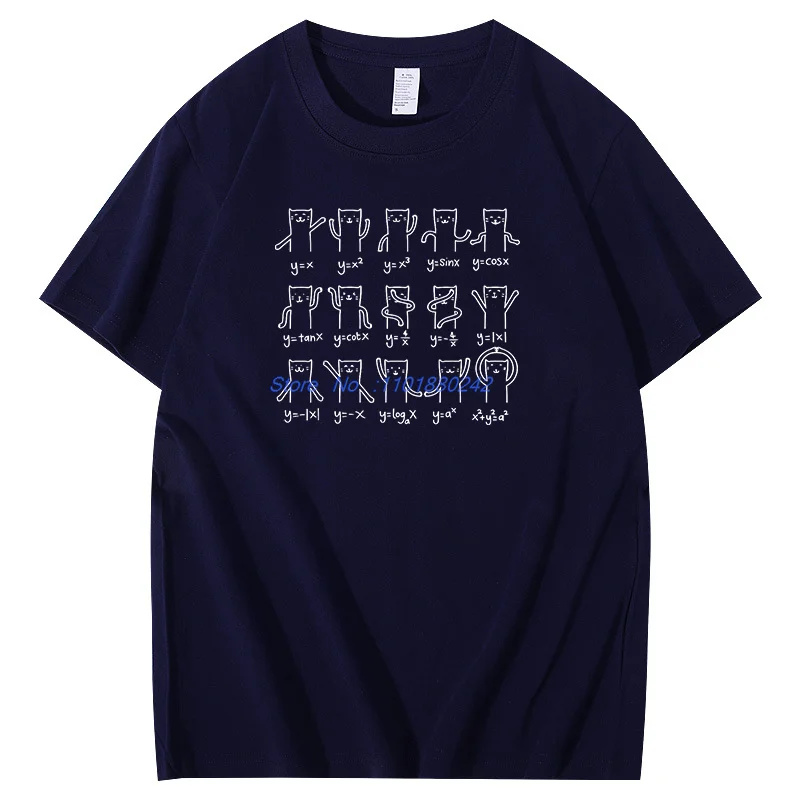 Cat And Math Funny Graphic T Shirts Cat And Algebra Lover Fashion Print T Shirt Summer New Shirts And T-Shirts Mens Clothes