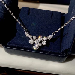 Huitan Gorgeous Women's Necklace Full with Cubic Zirconia Wedding Party Aesthetic Female Neck Accessories New Fashion Jewelry