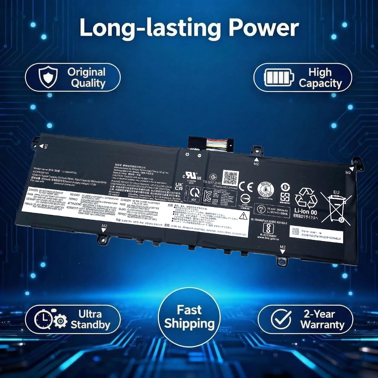 New Original L19C4PDD L19M4PDD Laptop battery For Lenovo ThinkBook 13S 14S G2 ITL 5B10Z37621 SB10Z37619 5B10Z37617 5B10Z37618