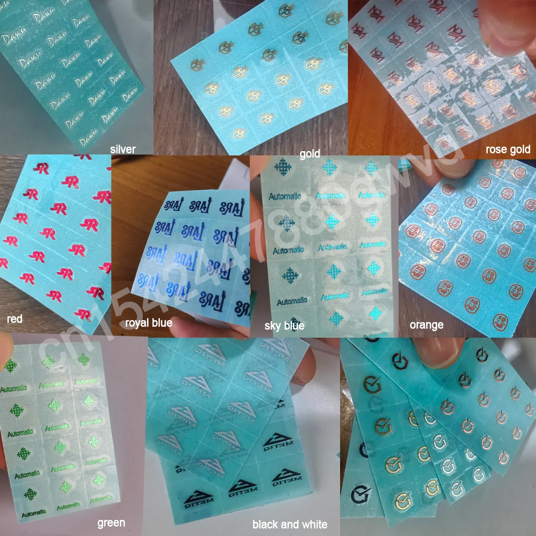 Naklejka na tarczę zegarka na zamówienie, złoty metalowy transfer, srebrna etykieta, mała marka, mini logo 3D, personalizowane imię do samodzielnego wykonania, samoprzylepna, płaska. — zdjęcie produktu 5