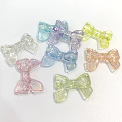 5Pcs/lot 24mmx32mm Acrylic Beads AB Color Cute Bow Shaped Spacer Beads for Jewellery Making Supplies Bracelets DIY Accessories
