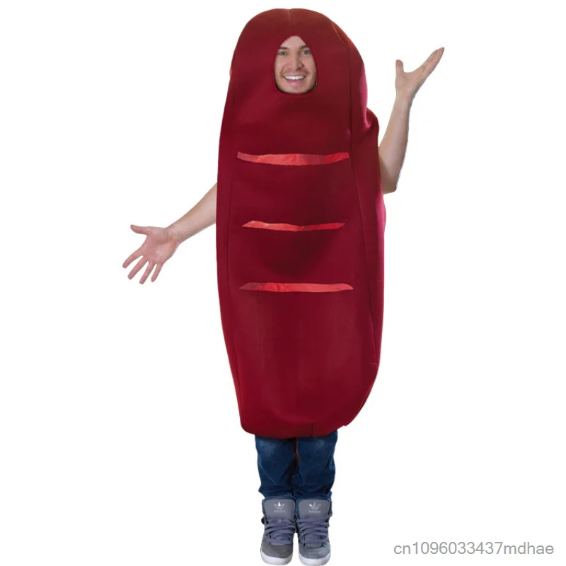 

Adult Sausage One-Piece Role-Playing Stage Performance Party Outfit Unisex Food Game Theme Party Cosplay Costume