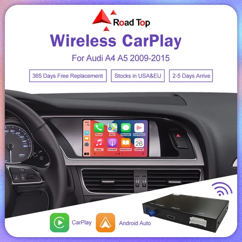 アウディ用ワイヤレスcarplayワイヤレスプレーヤー,Apple Carplay互換デバイス,Android Auto airplay,ミラーリング,リアカメラ,USBプレーヤー,a4,b8,a5,q5,2009-2015