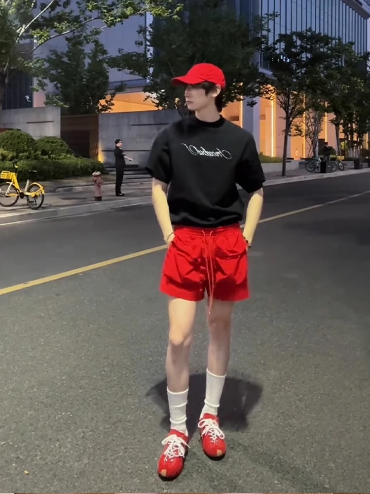 

American Sle Red Спецодежда ort Брюки Мужские Haome Large ket Функциональные пять деталей Спортивная футболка для активного отдыха